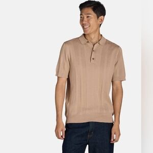 NWT Tribekka 44 Men's Knit Polo Shirt - Warm Taupe - Size XXL